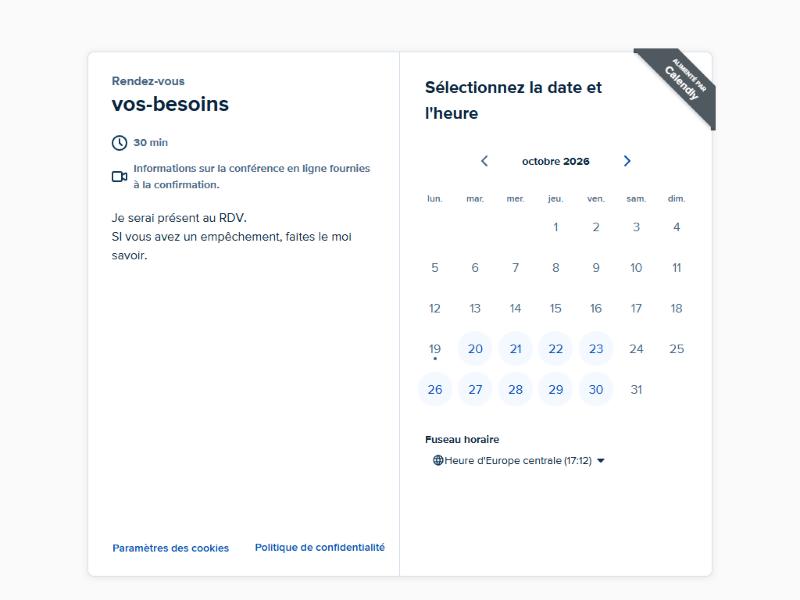Rendez-vous — Coaching professionnel.